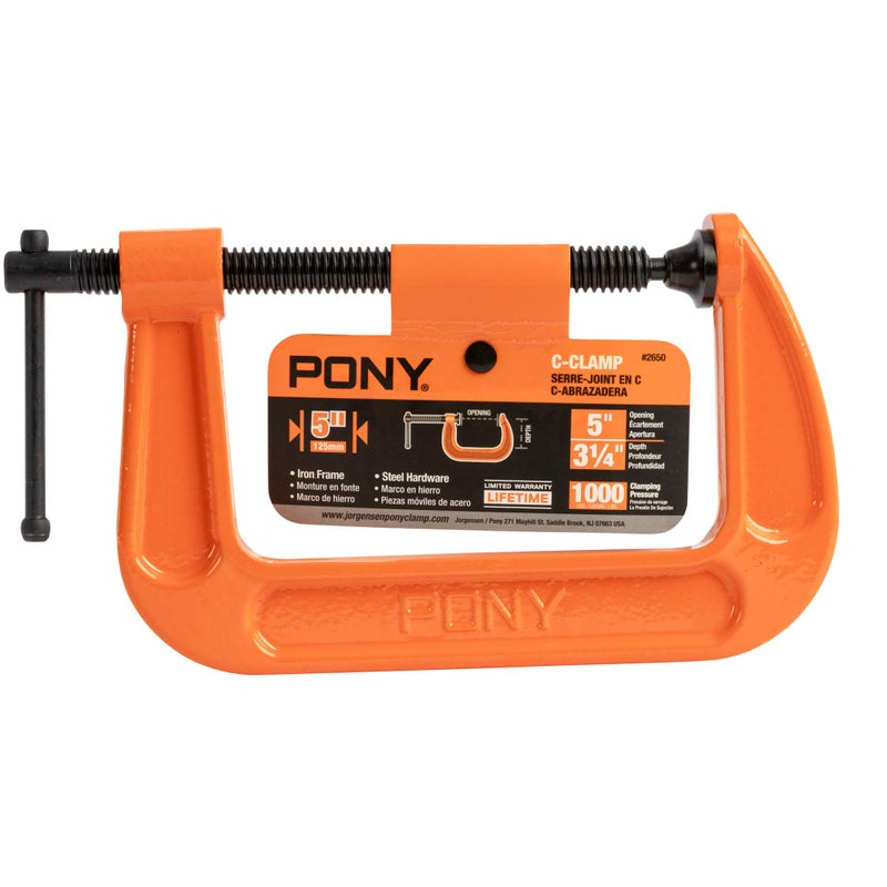 Pony Jorgensen 2650 5-Inch C-Clamp, Orange - Image 5